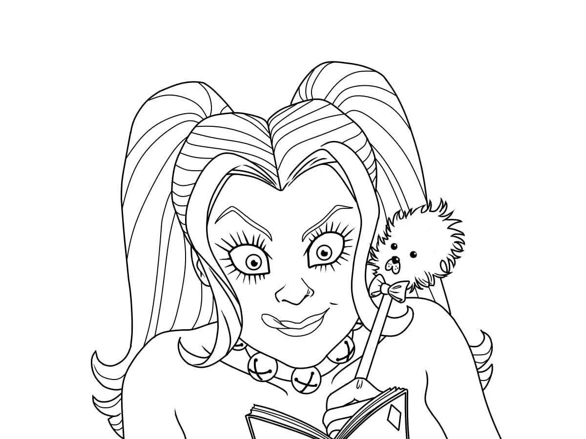 Charming harley coloring page