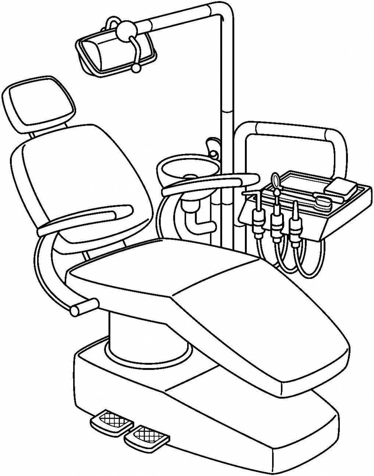 Funny dentistry coloring page