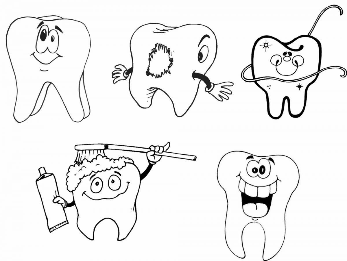 Exciting dentistry coloring page