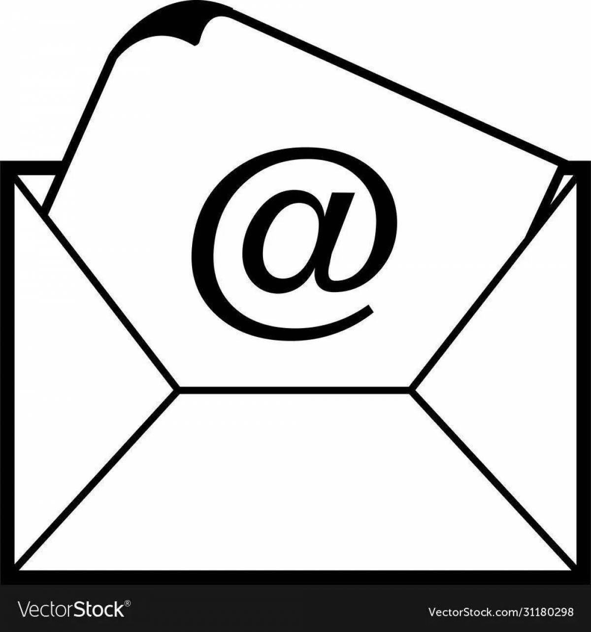 Colorful mail coloring page