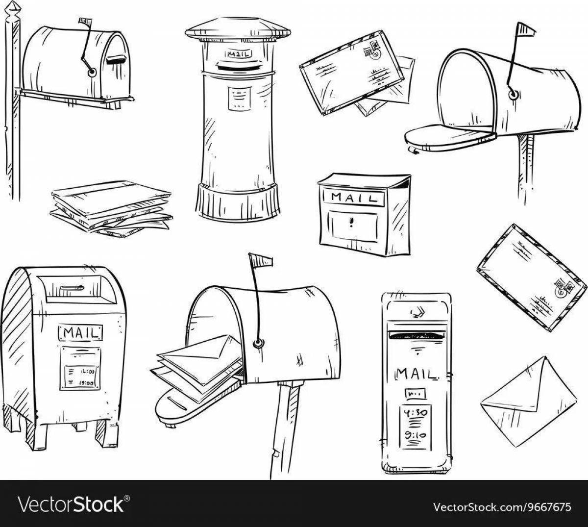 Colorful shiny mail coloring page