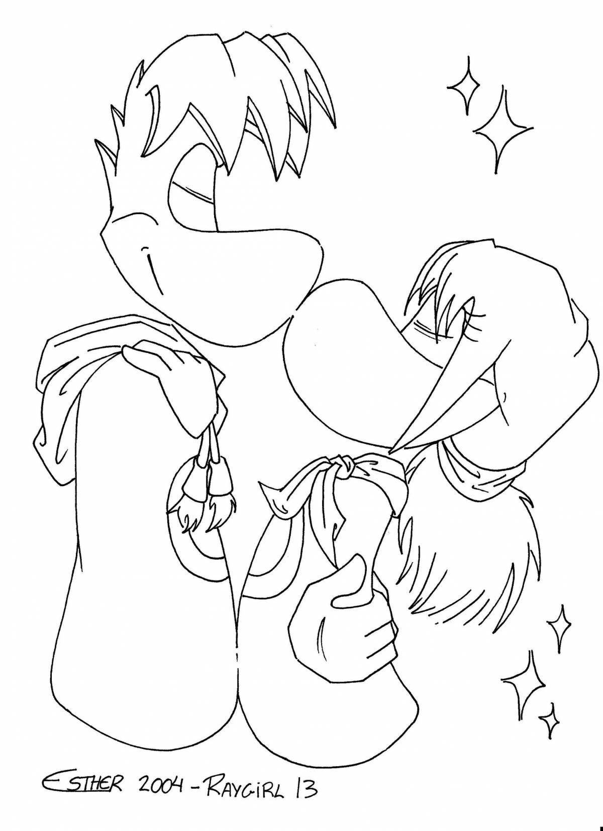 Colorful rayman coloring page