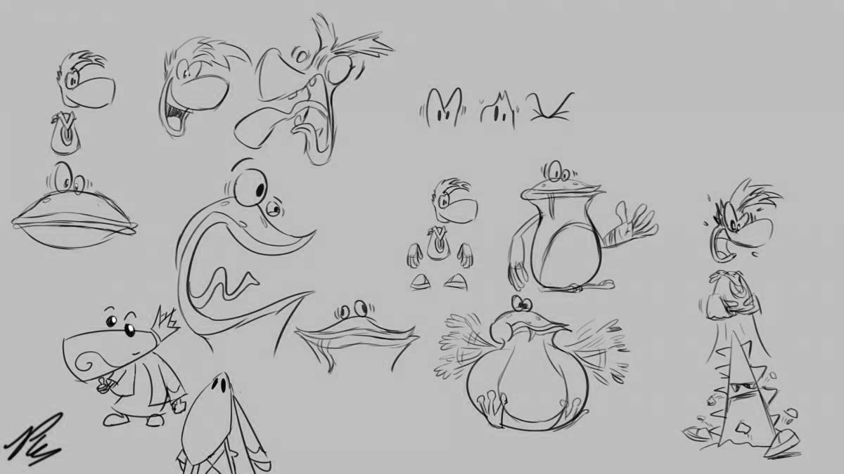 Rayman's charming coloring book