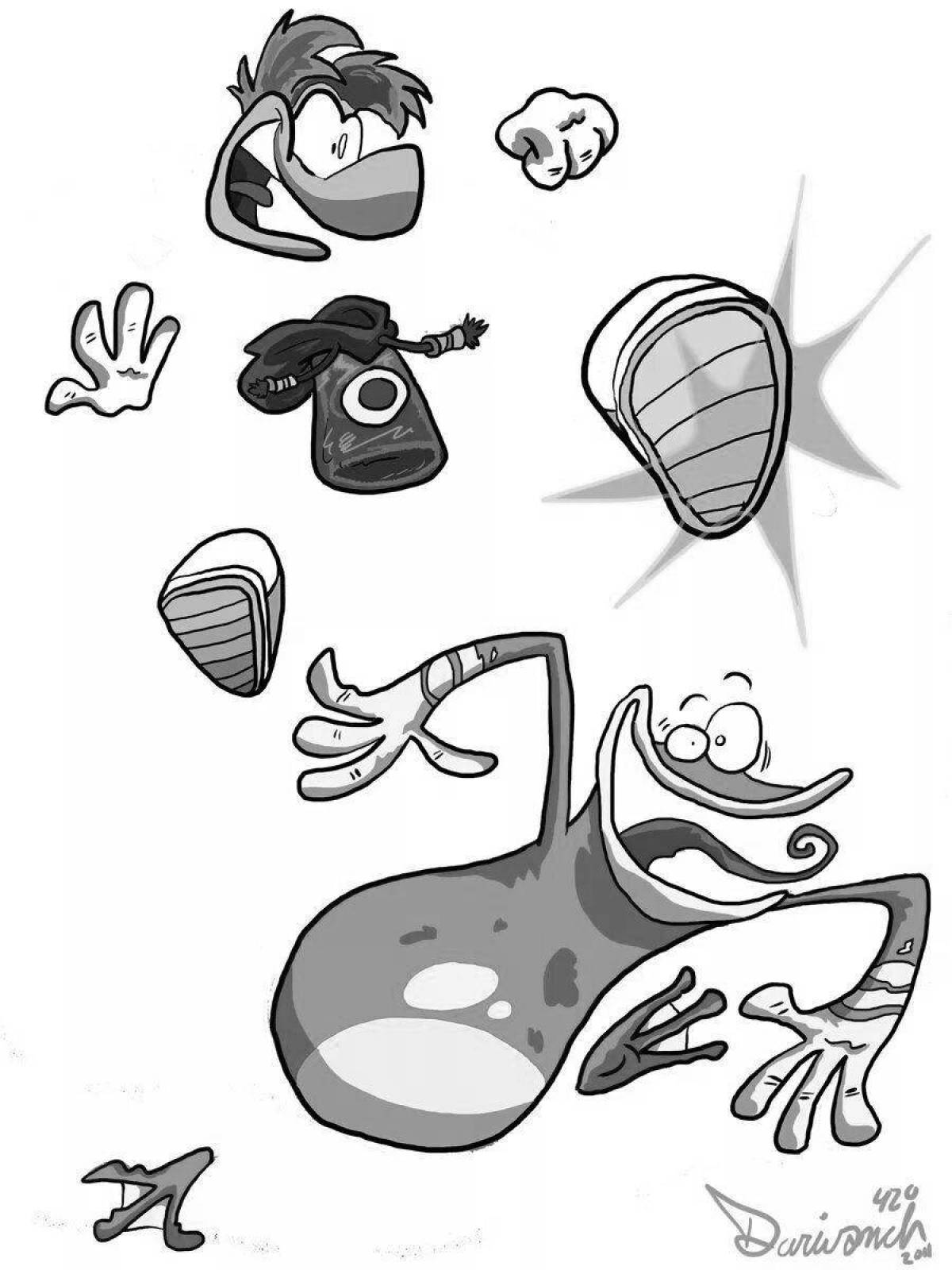 Rayman's cute coloring page