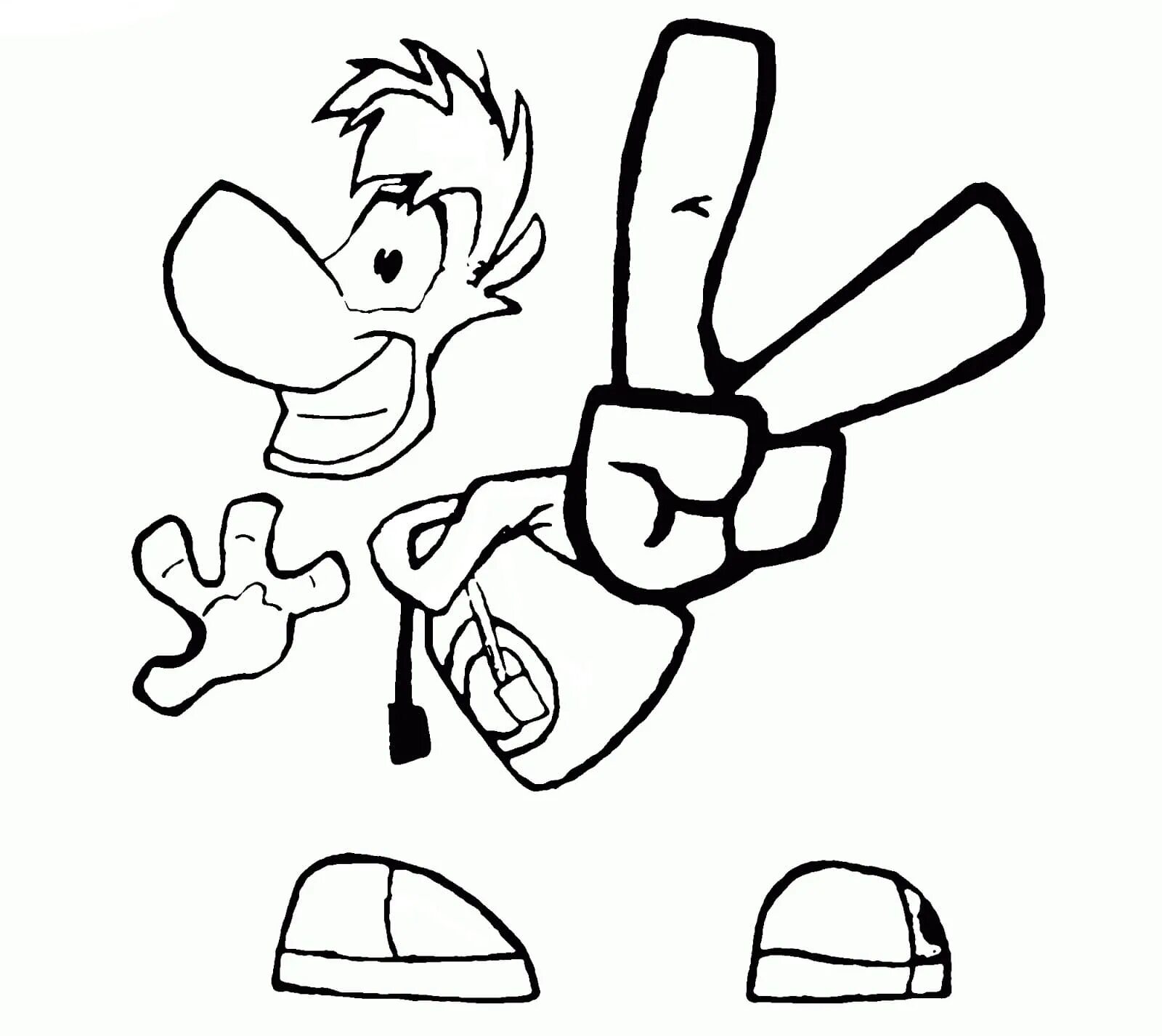Animated rayman coloring page