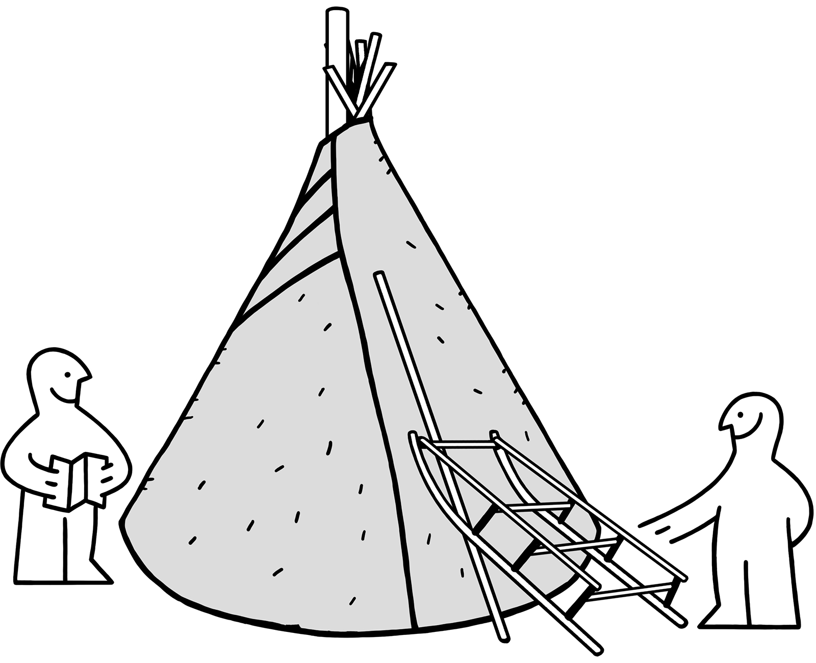 Serene wigwam coloring page