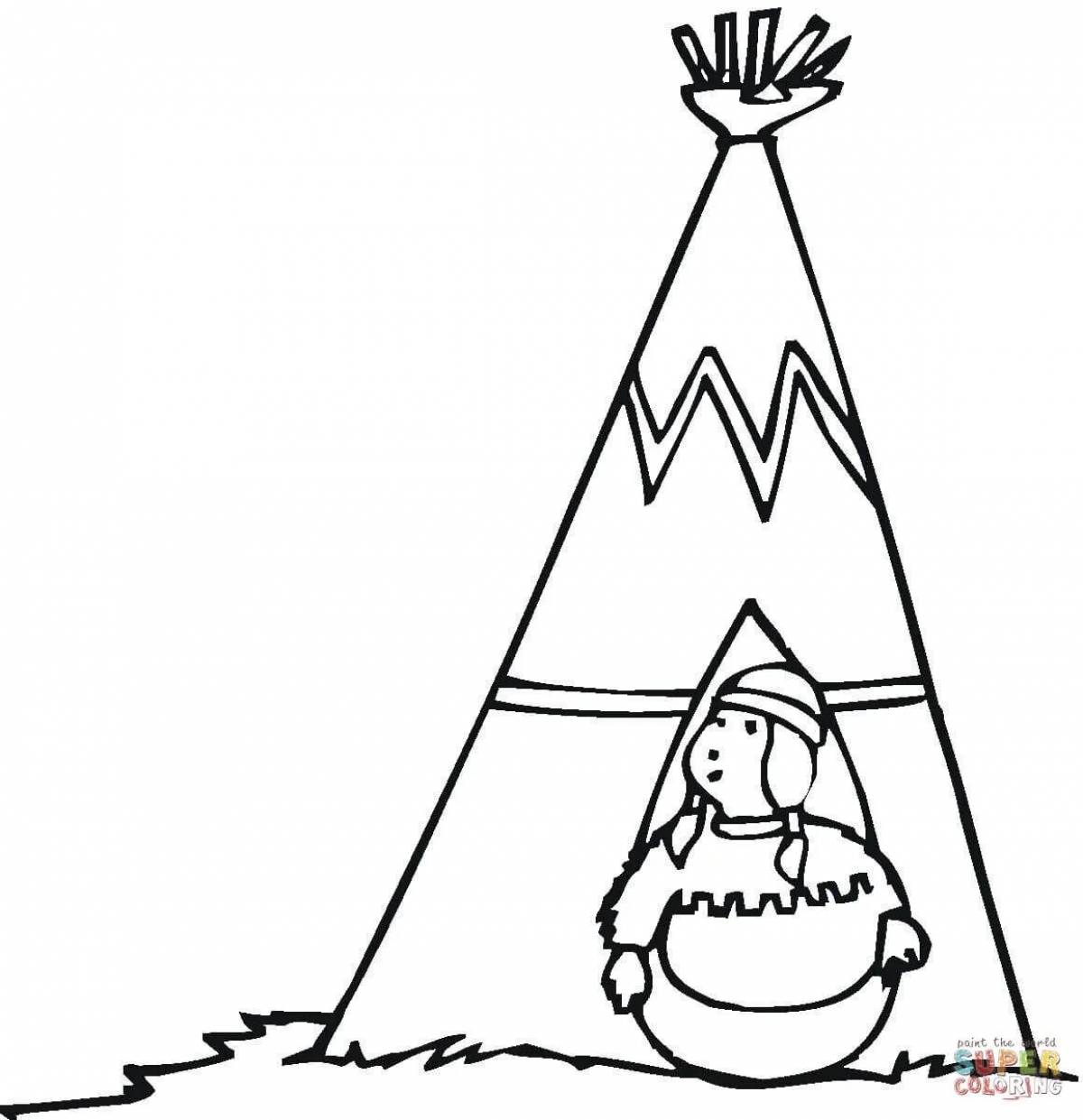 Coloring page calm wigwam