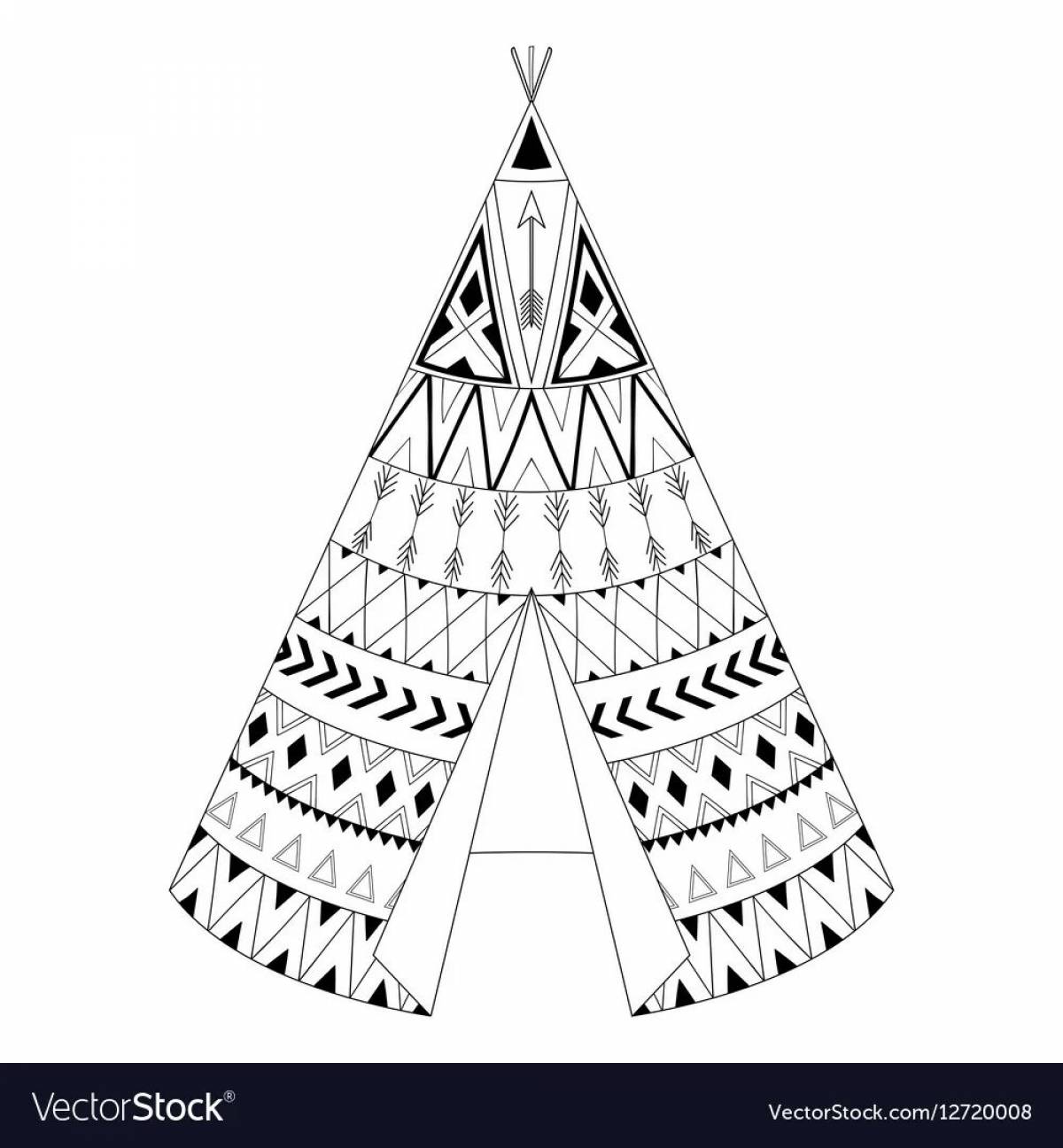 Large wigwam coloring page