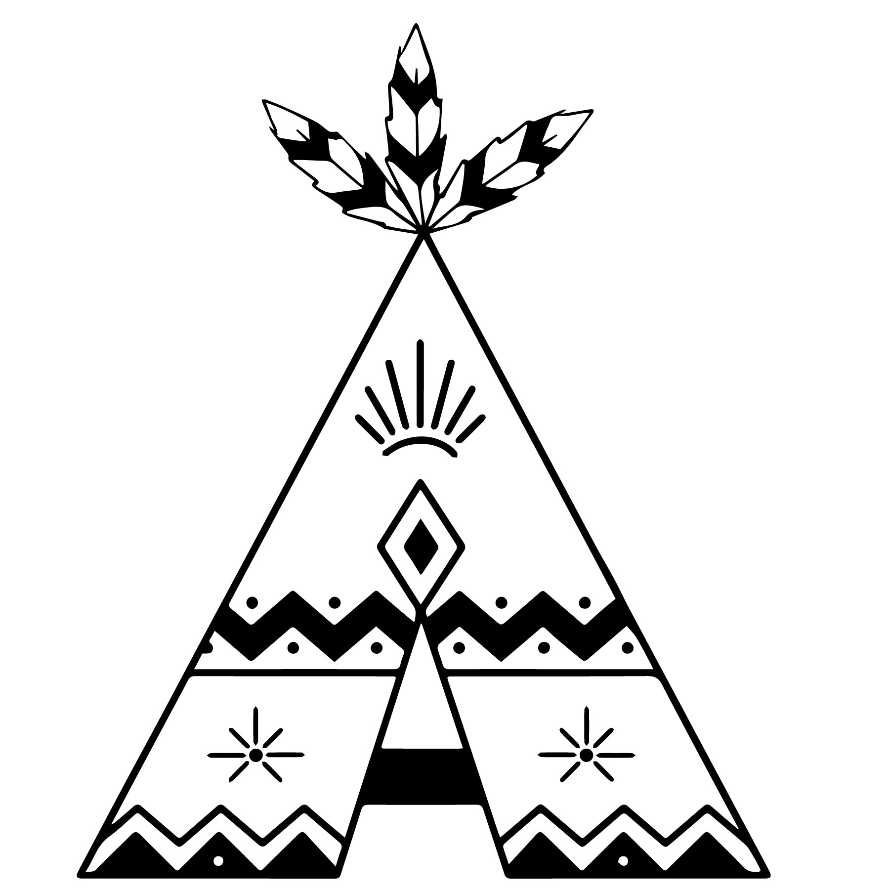 Luxury wigwam coloring page