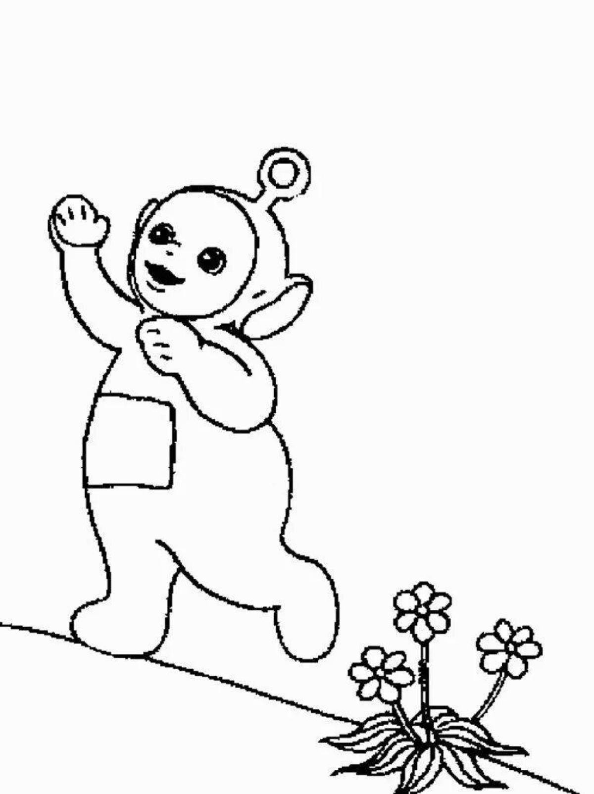Colorful coloring pages of the Teletubbies