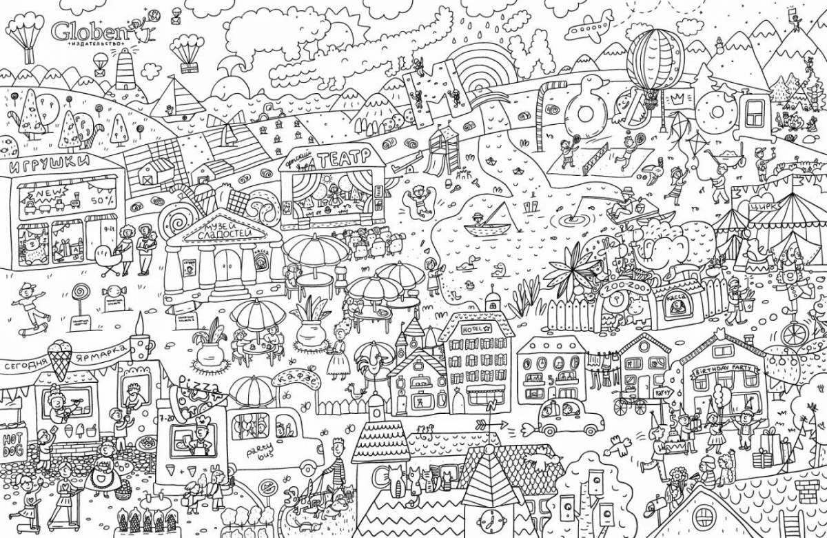 Creative coloring book with detailed design
