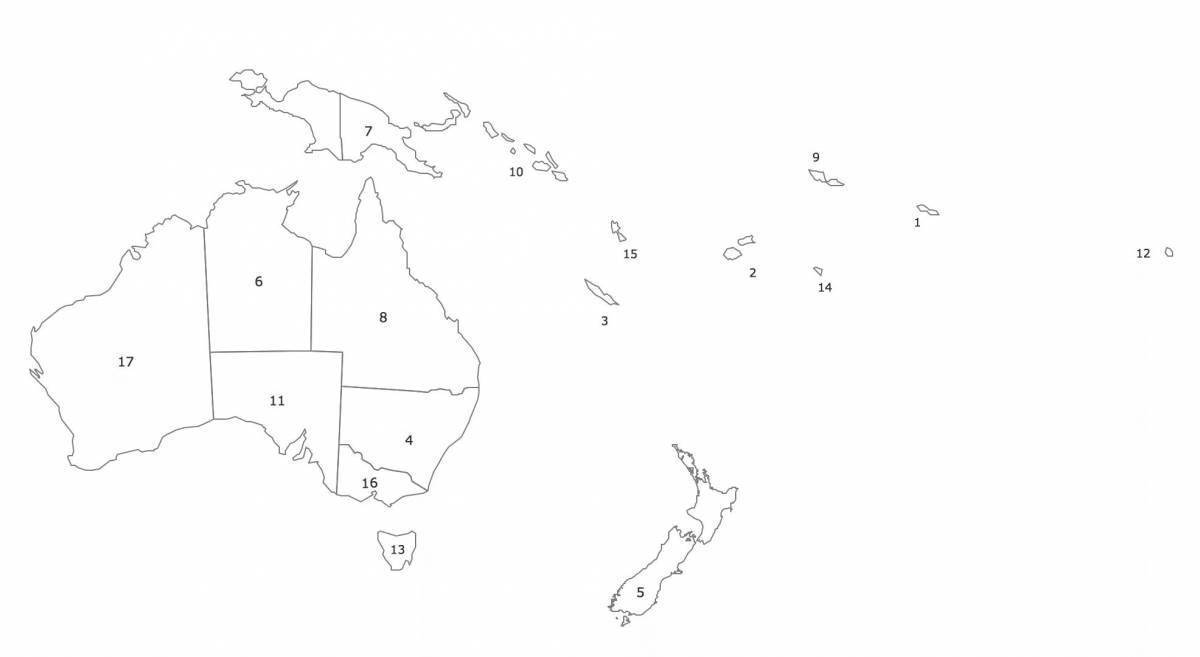 Карта австралии без надписей