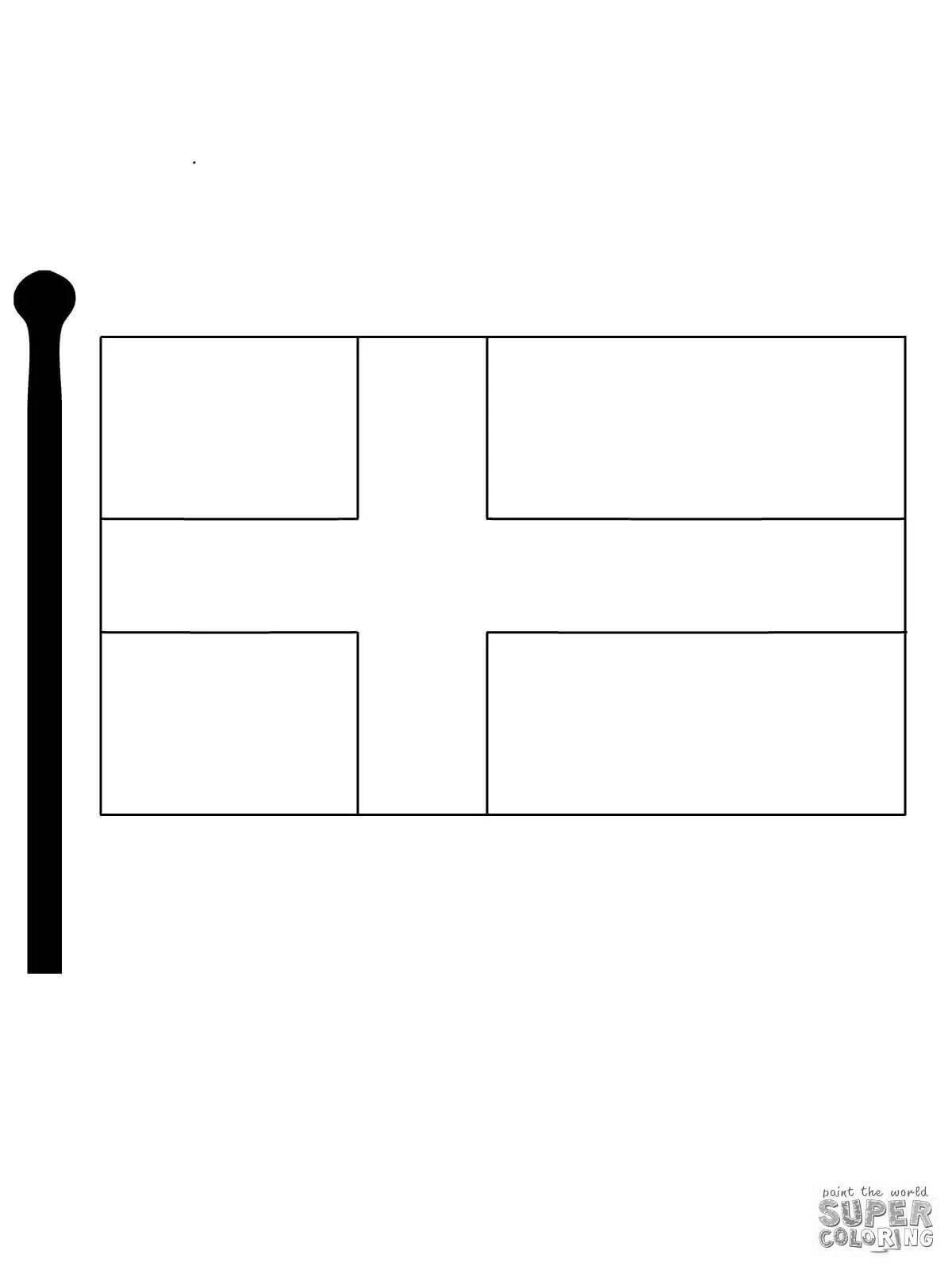 Флаг Швеции раскраска