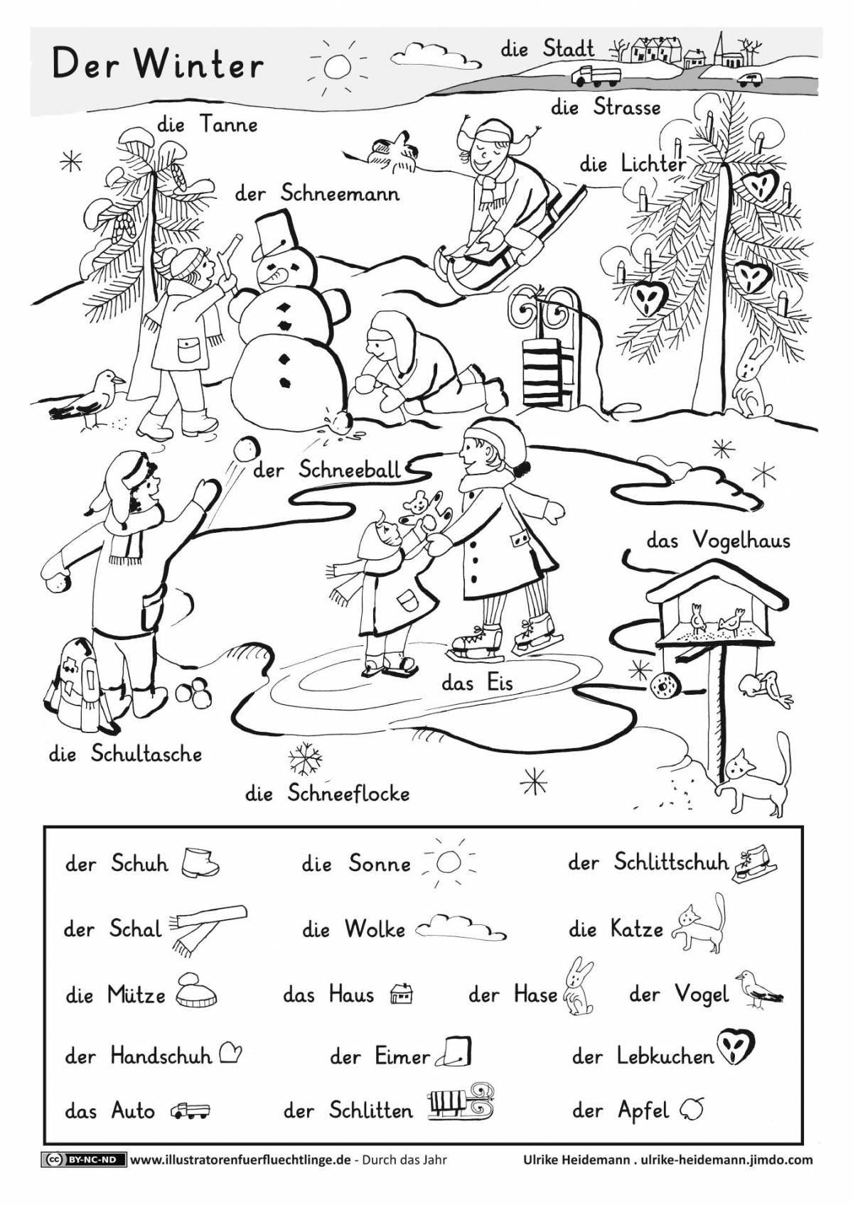 Charming german coloring book