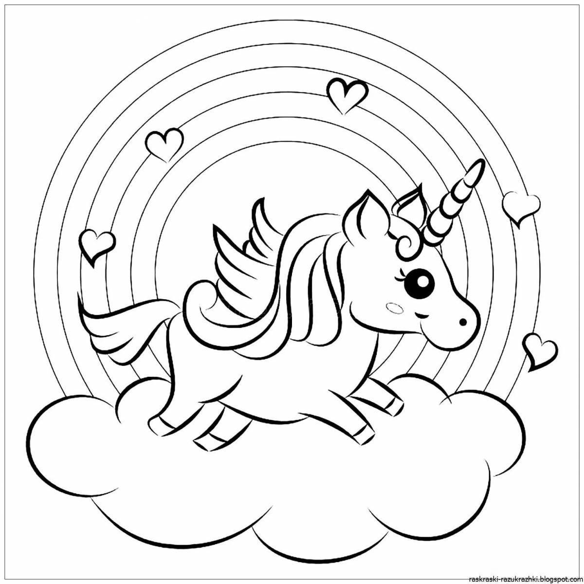 Tempting coloring page include unicorns