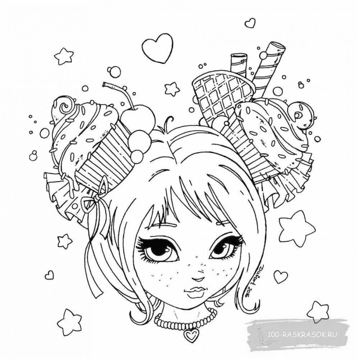 Exotic girl coloring book