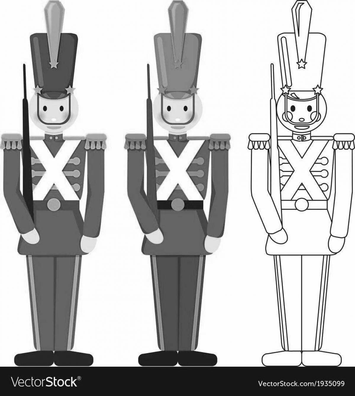 Joyful coloring pages of tin soldiers