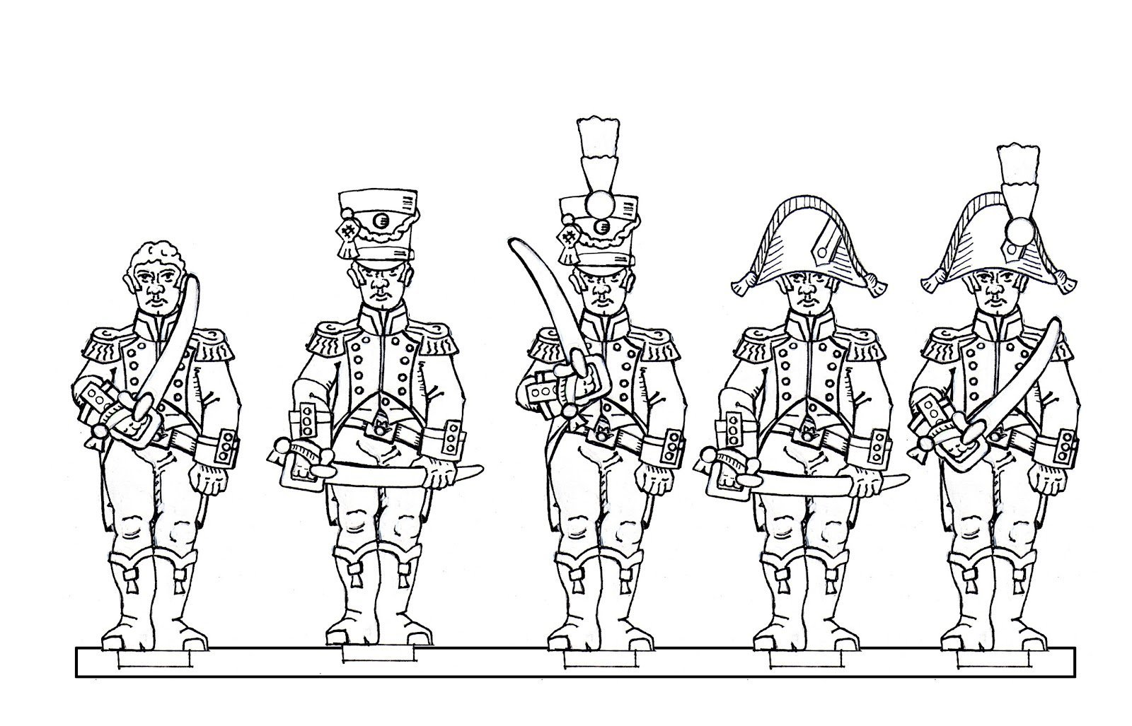 Nostalgic tin soldiers coloring book