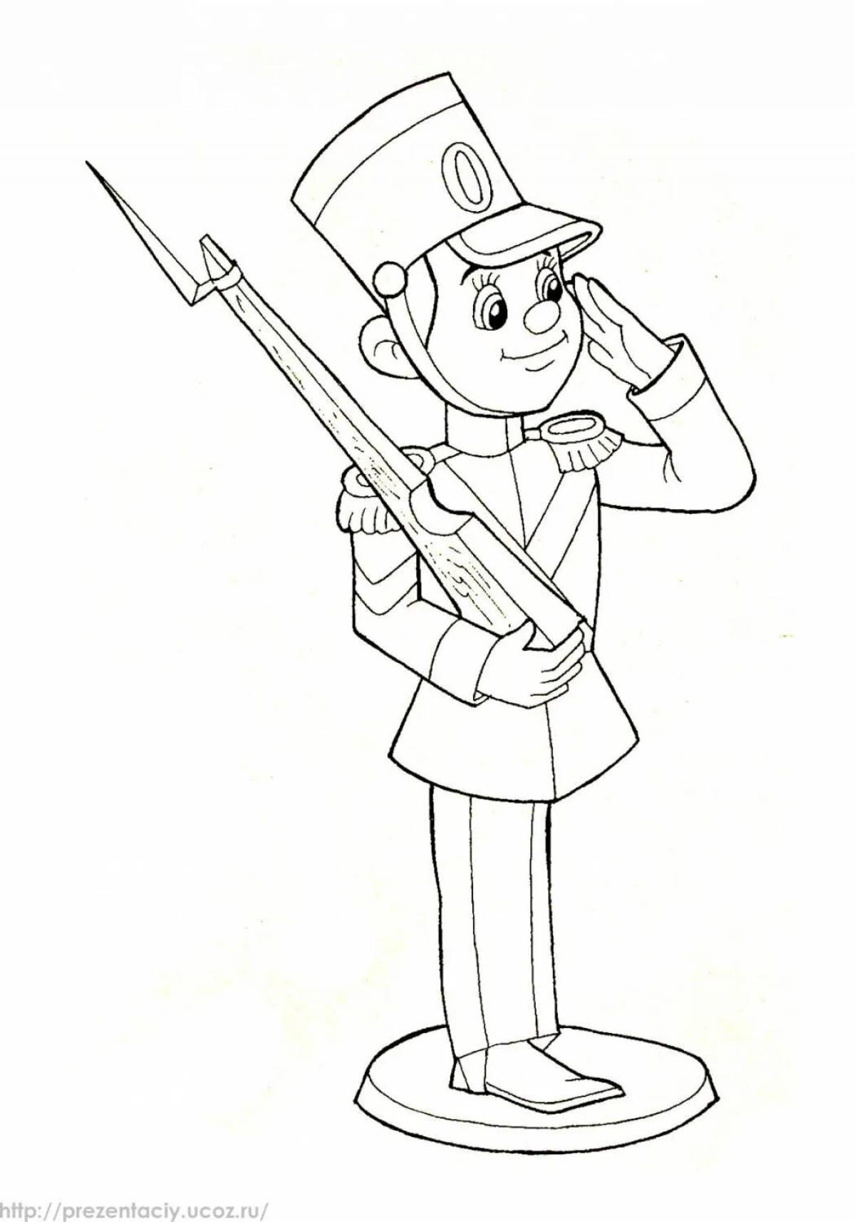 Cute tin soldiers coloring book