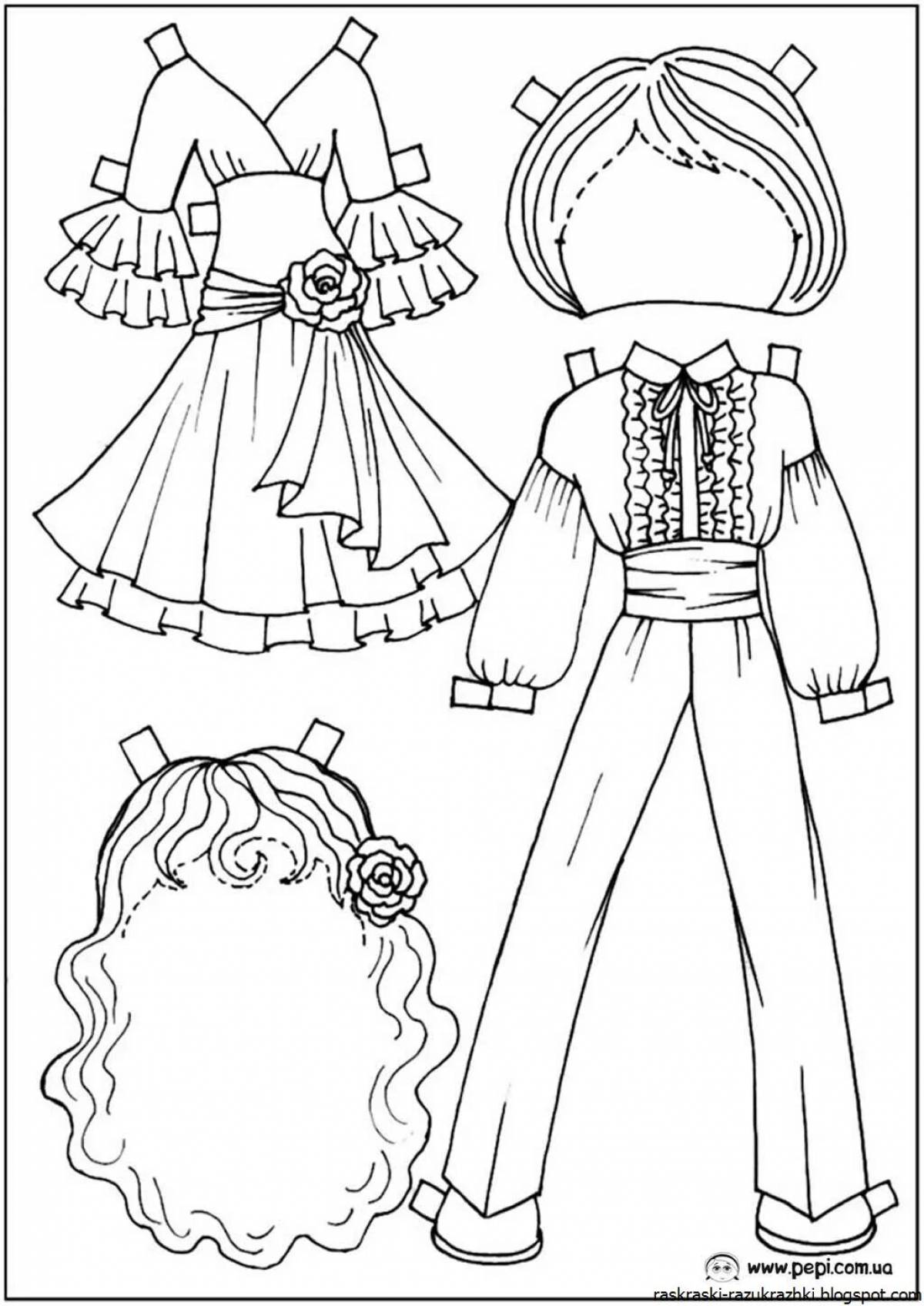 Coloring crazy doll clothes