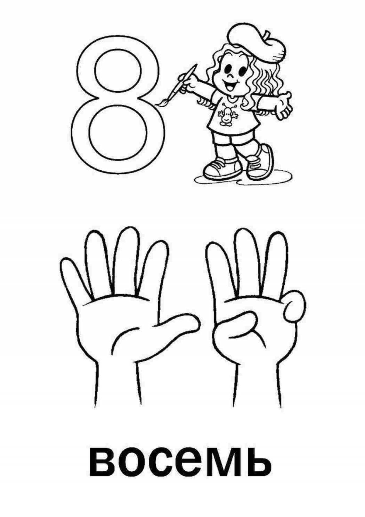 Photo Playful coloring number 8