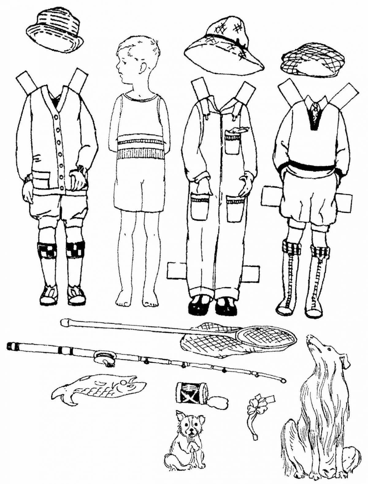 Coloring page bold military clothes