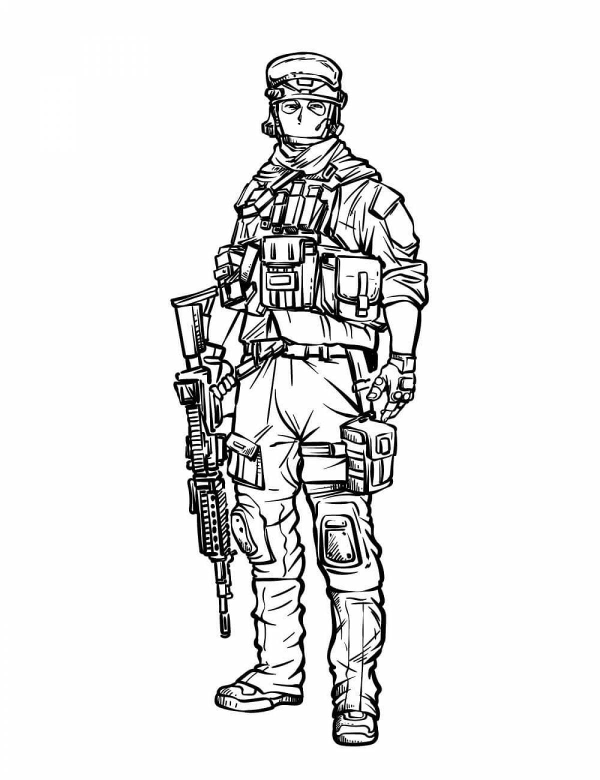 Great military clothes coloring page