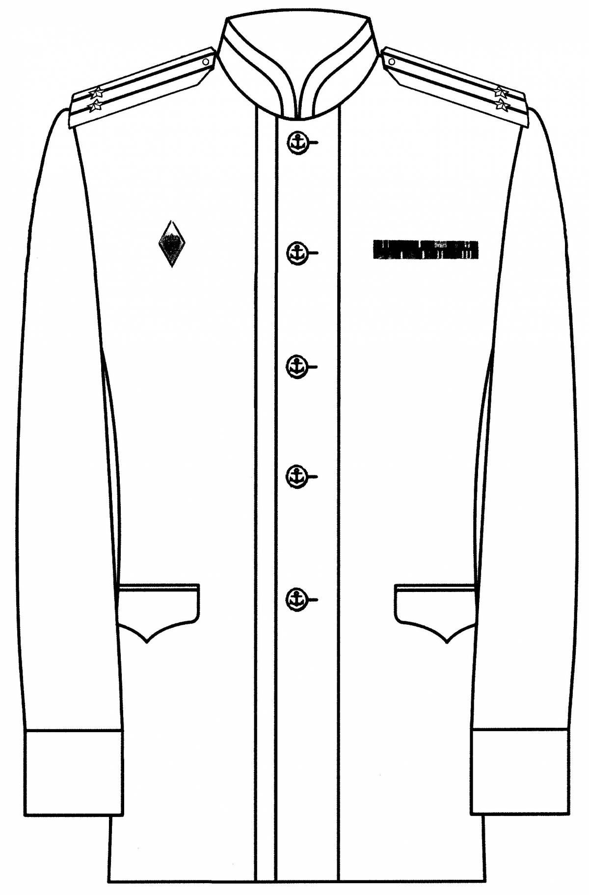 Fancy military clothing coloring page