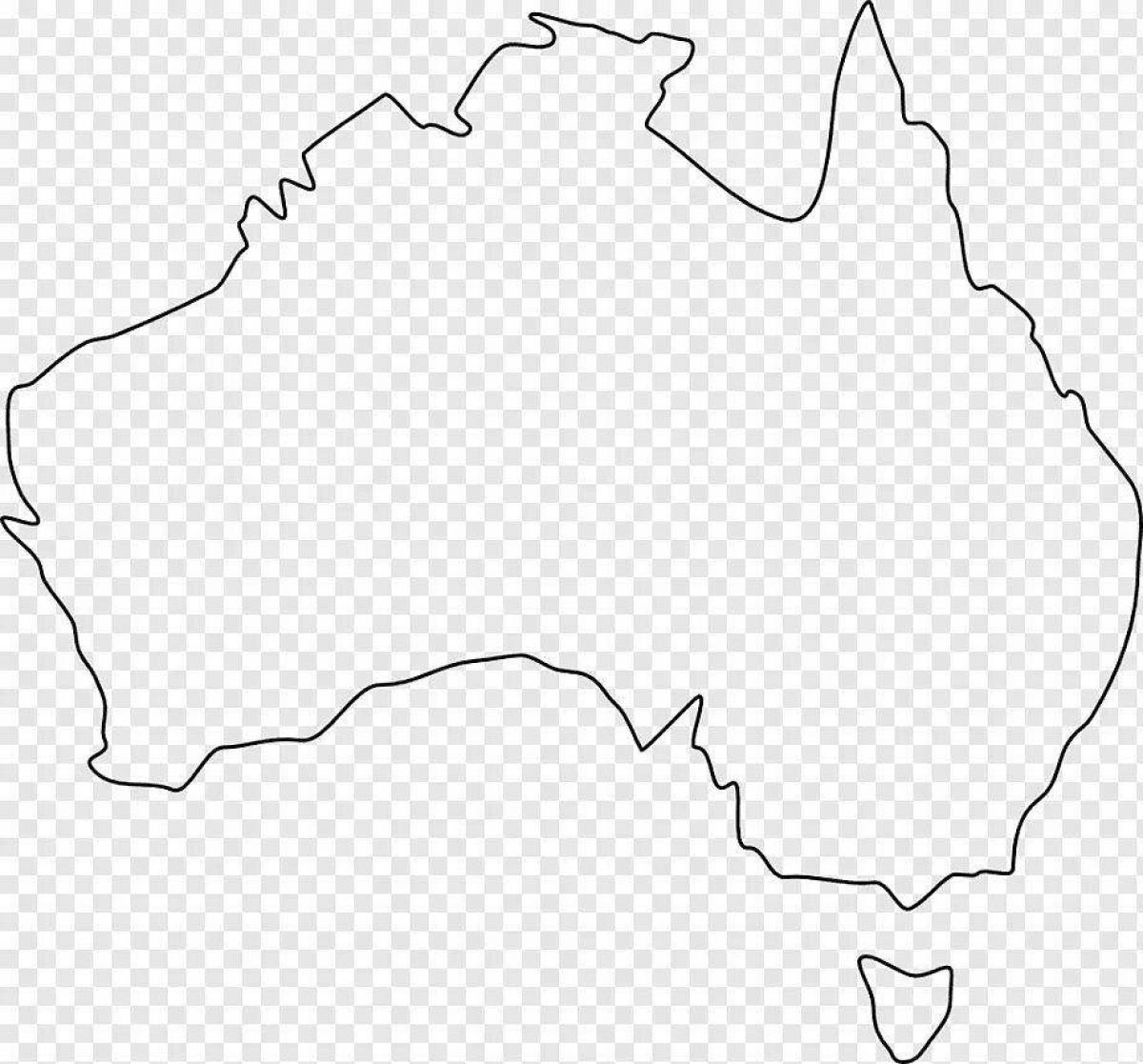 Красочная карта австралии раскраска
