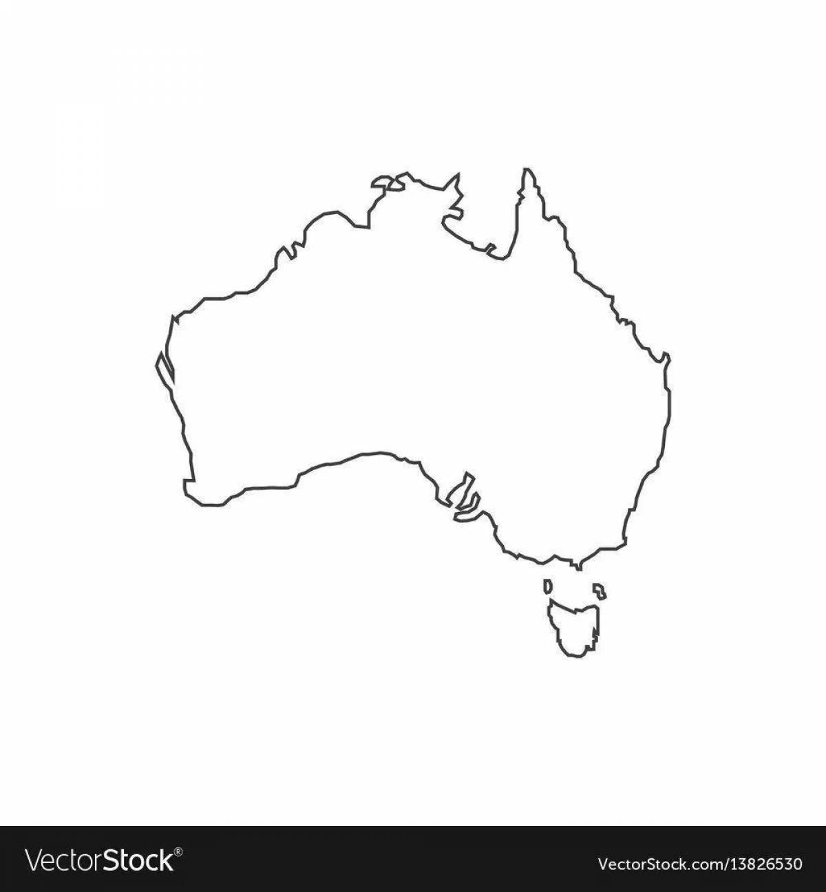 Bright australia map coloring page