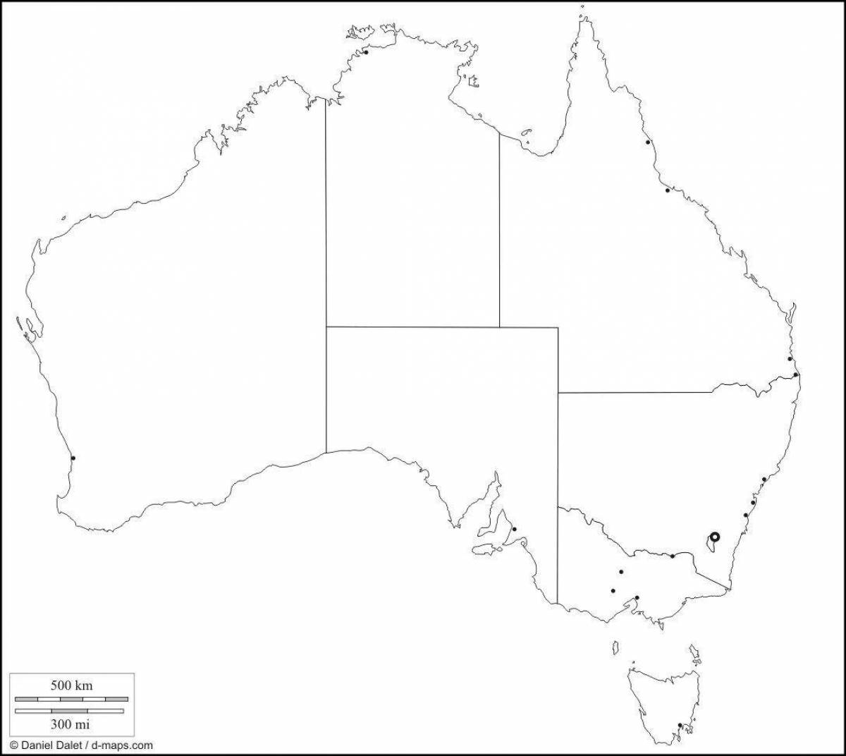 Захватывающая страница раскраски карты австралии