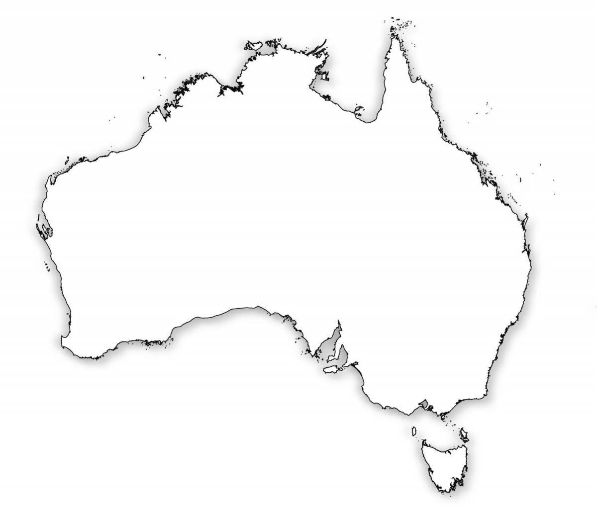 Очаровательная карта австралии раскраска