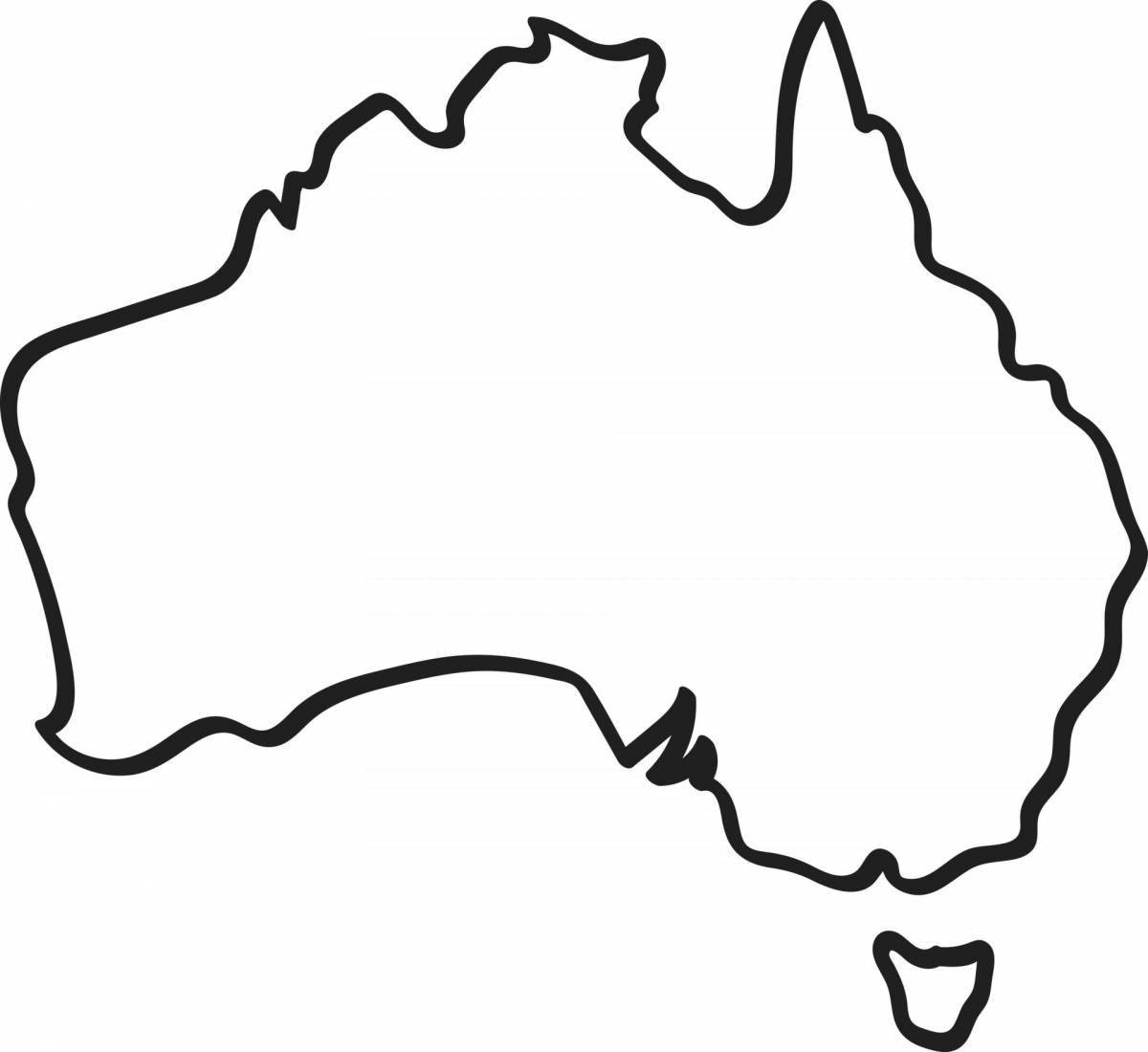 Привлекательная карта австралии раскраска