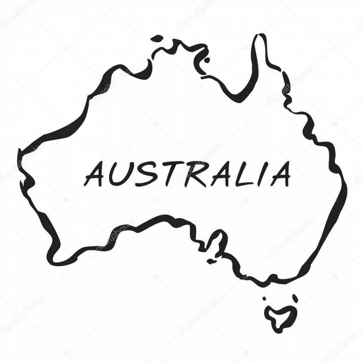 Захватывающая раскраска карта австралии