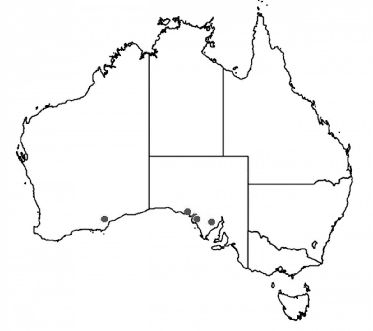Gorgeous Australia map coloring page