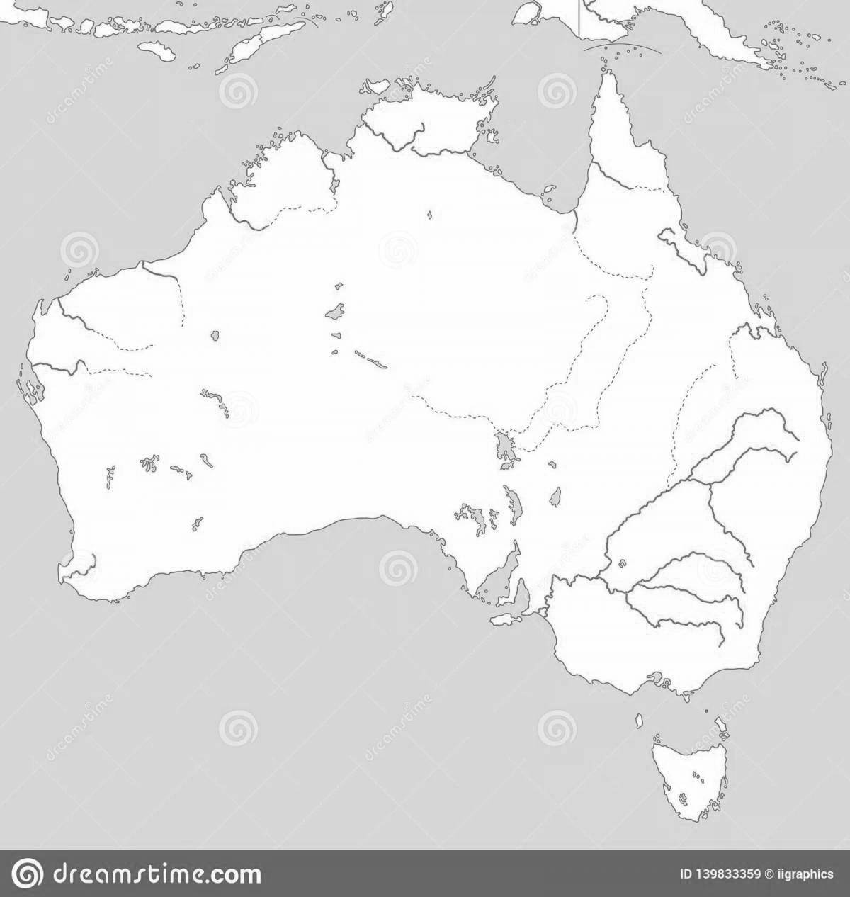 Flawless Australia map coloring page