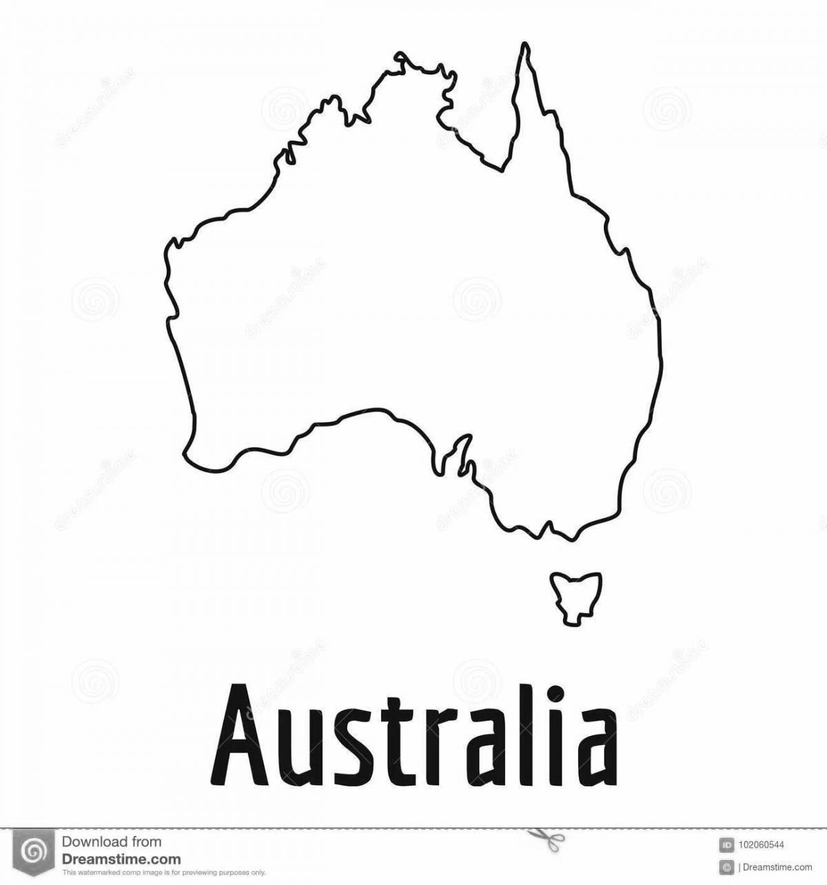 Раскраска инновационная карта австралии