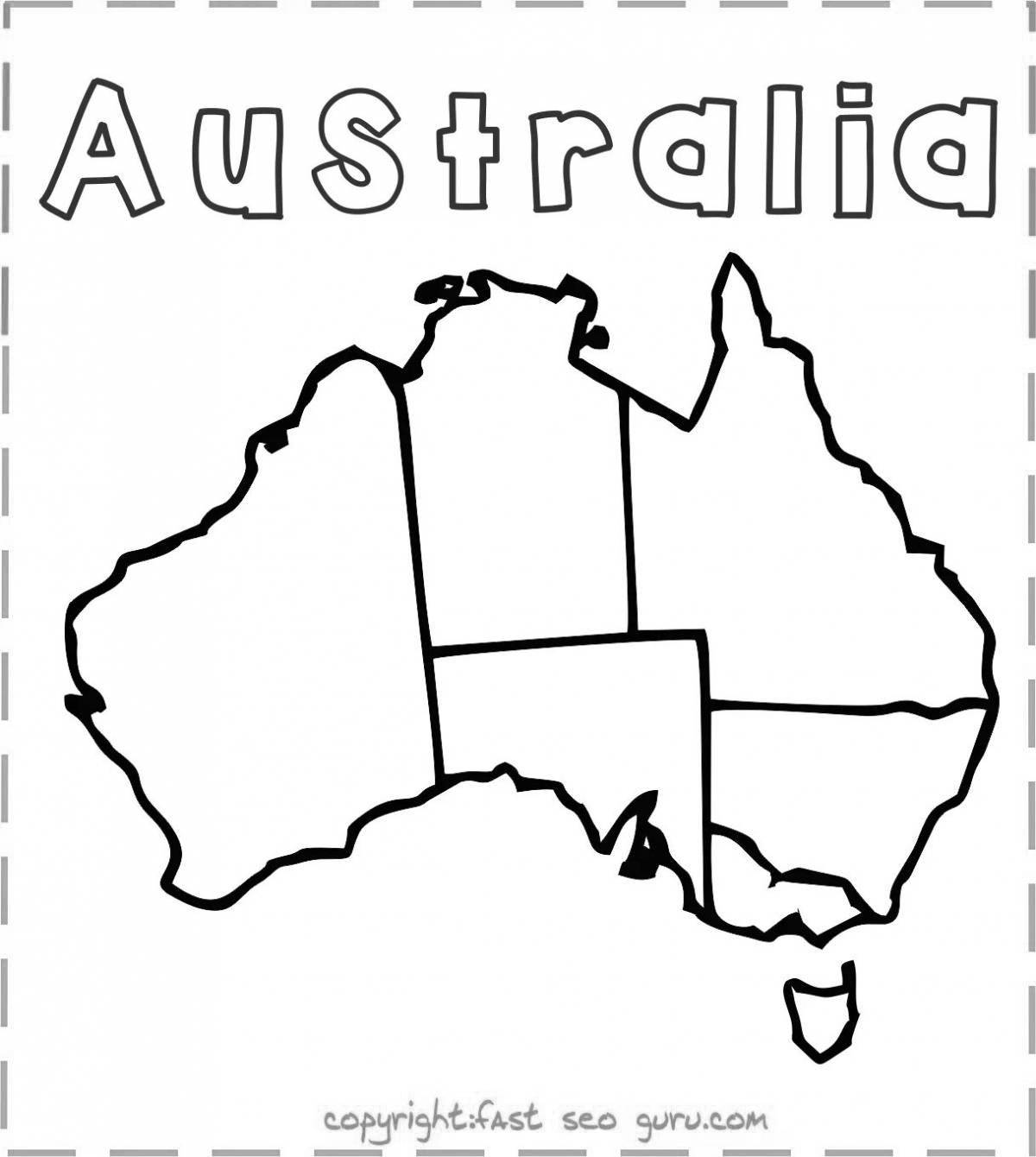 Unique australia map coloring page