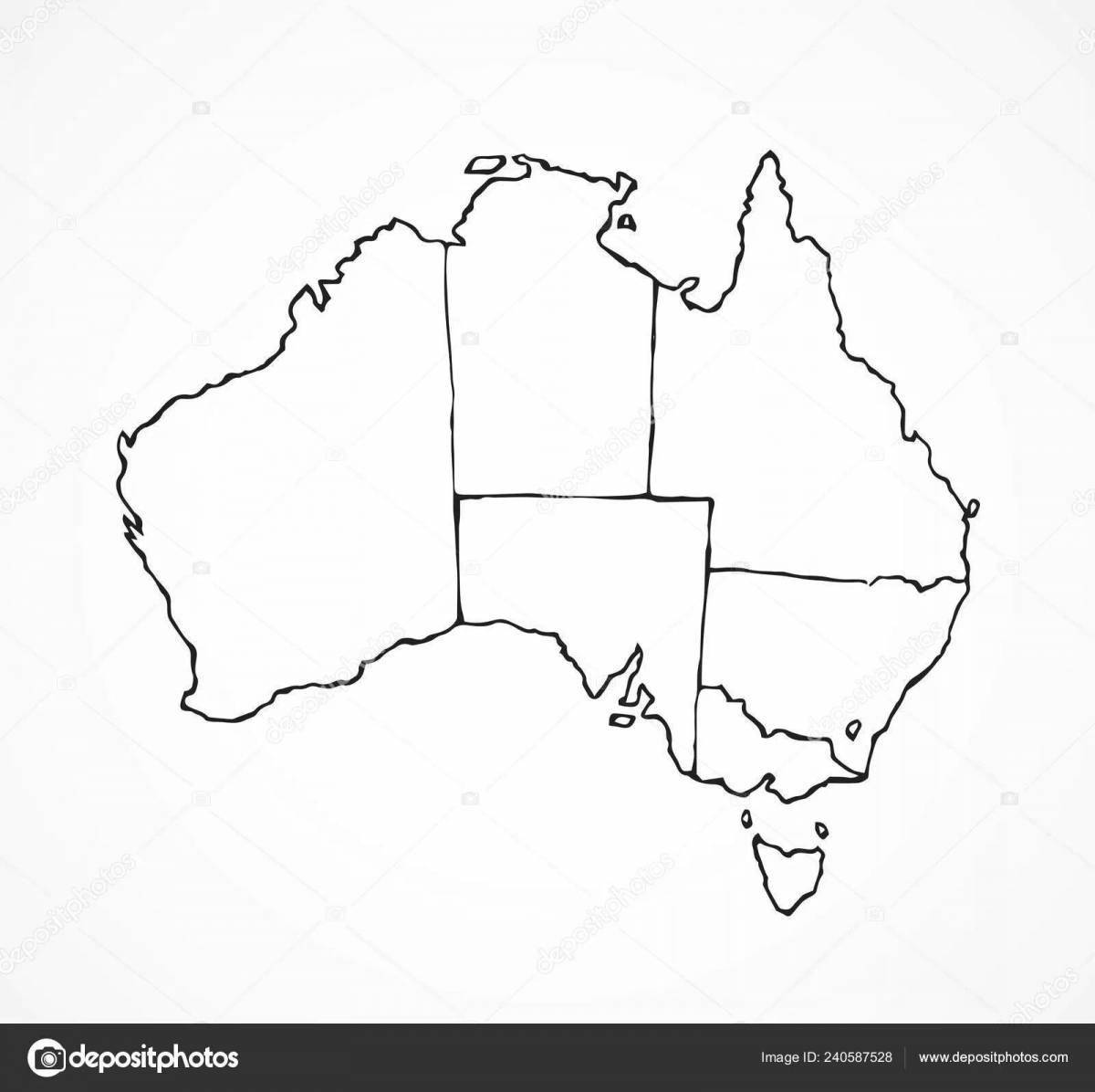 Раскраска необычная карта австралии