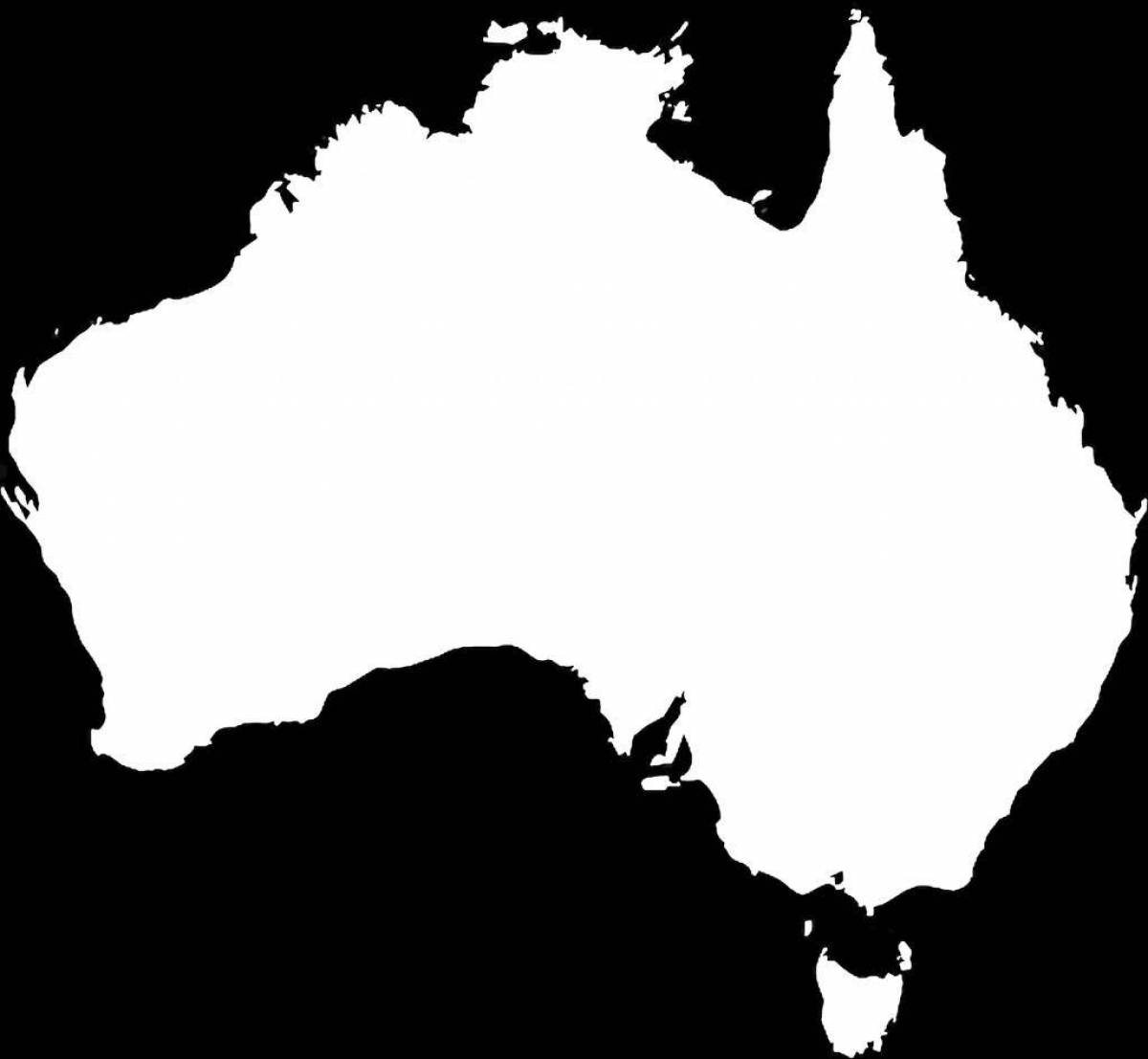 Раскраска выдающаяся карта австралии