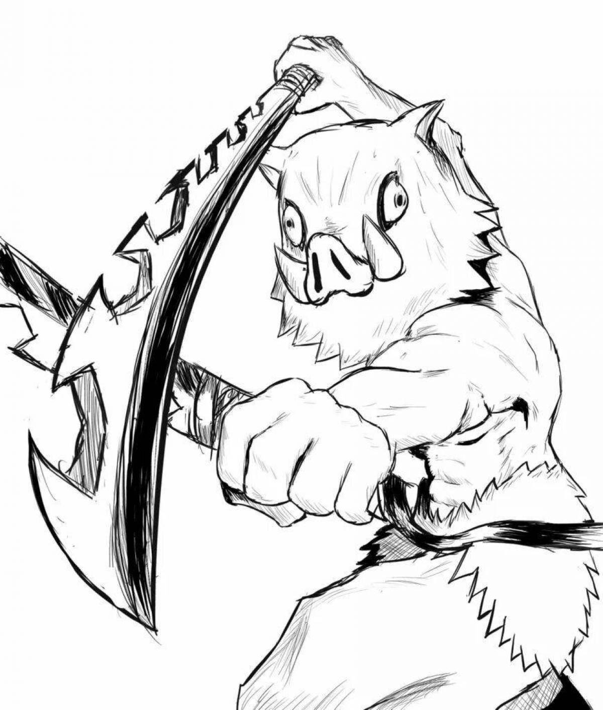 Playful doma blade coloring page