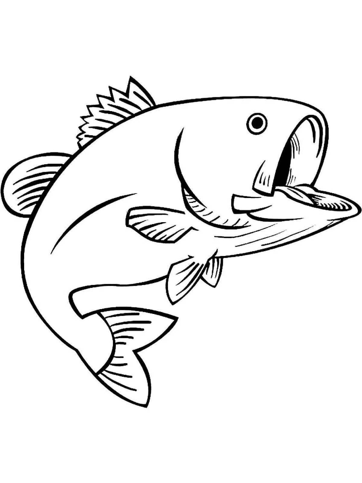 Изысканная страница раскраски «большая рыба»