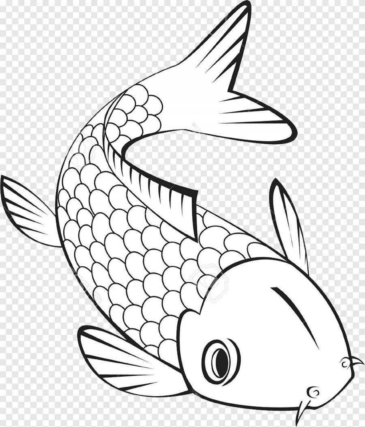 Fabulous big fish coloring page