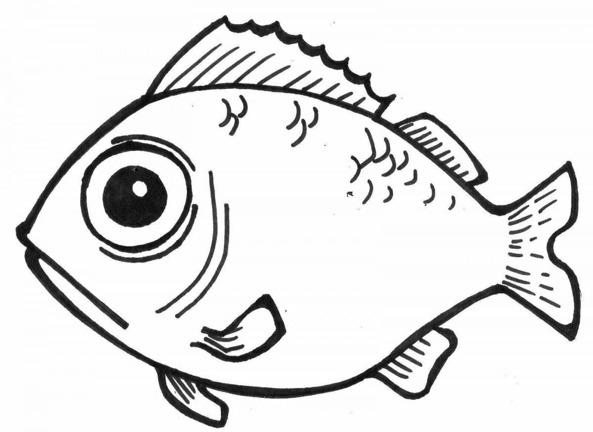 Привлекательная страница-раскраска «большая рыба»