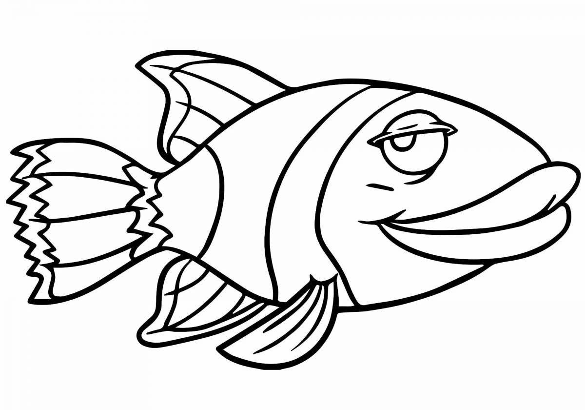 Bright big fish coloring book