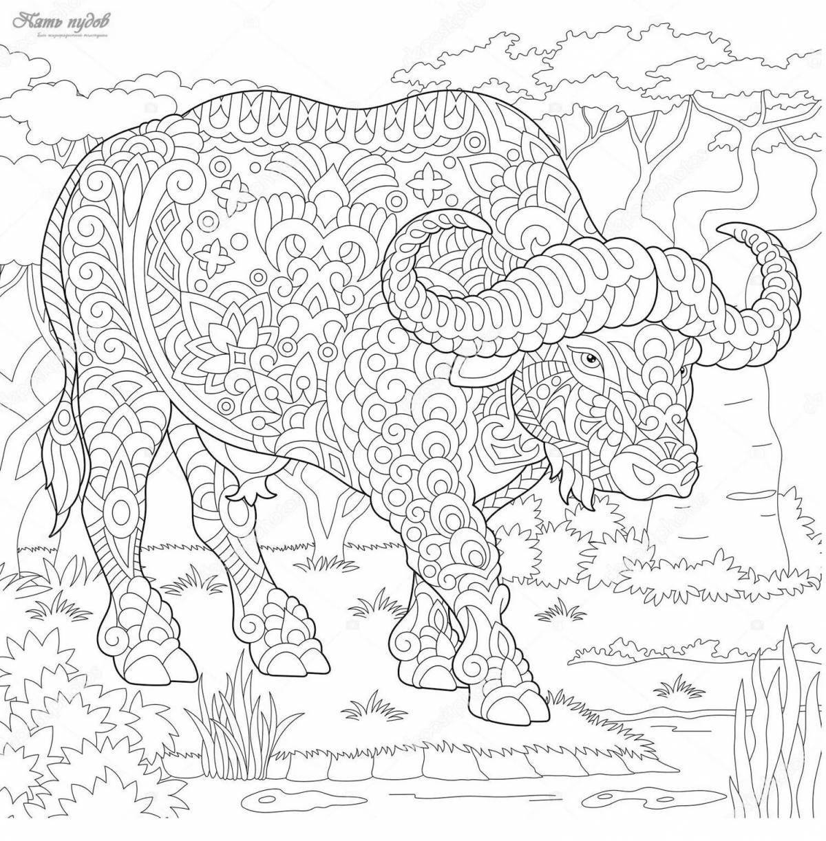 Mega animals generous coloring book