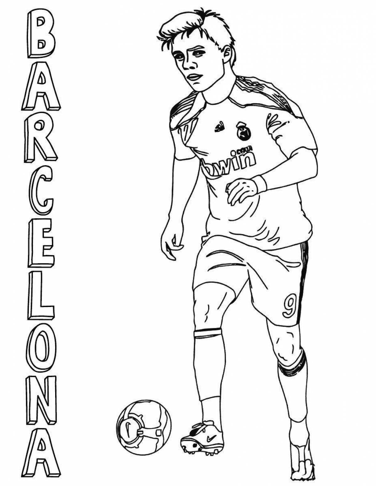 Playful football players of barcelona
