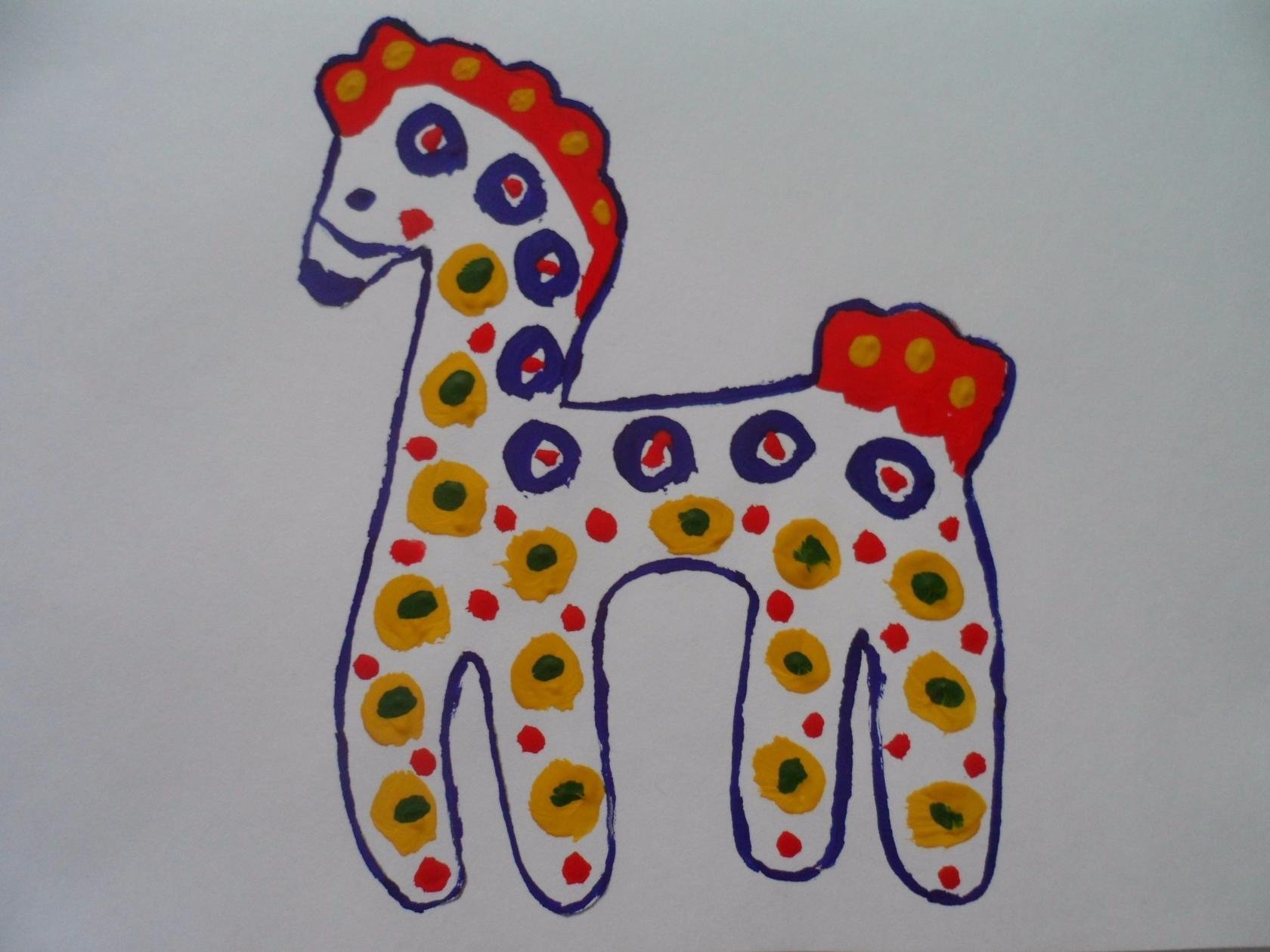 Раскраска радостная филимоновская лошадь