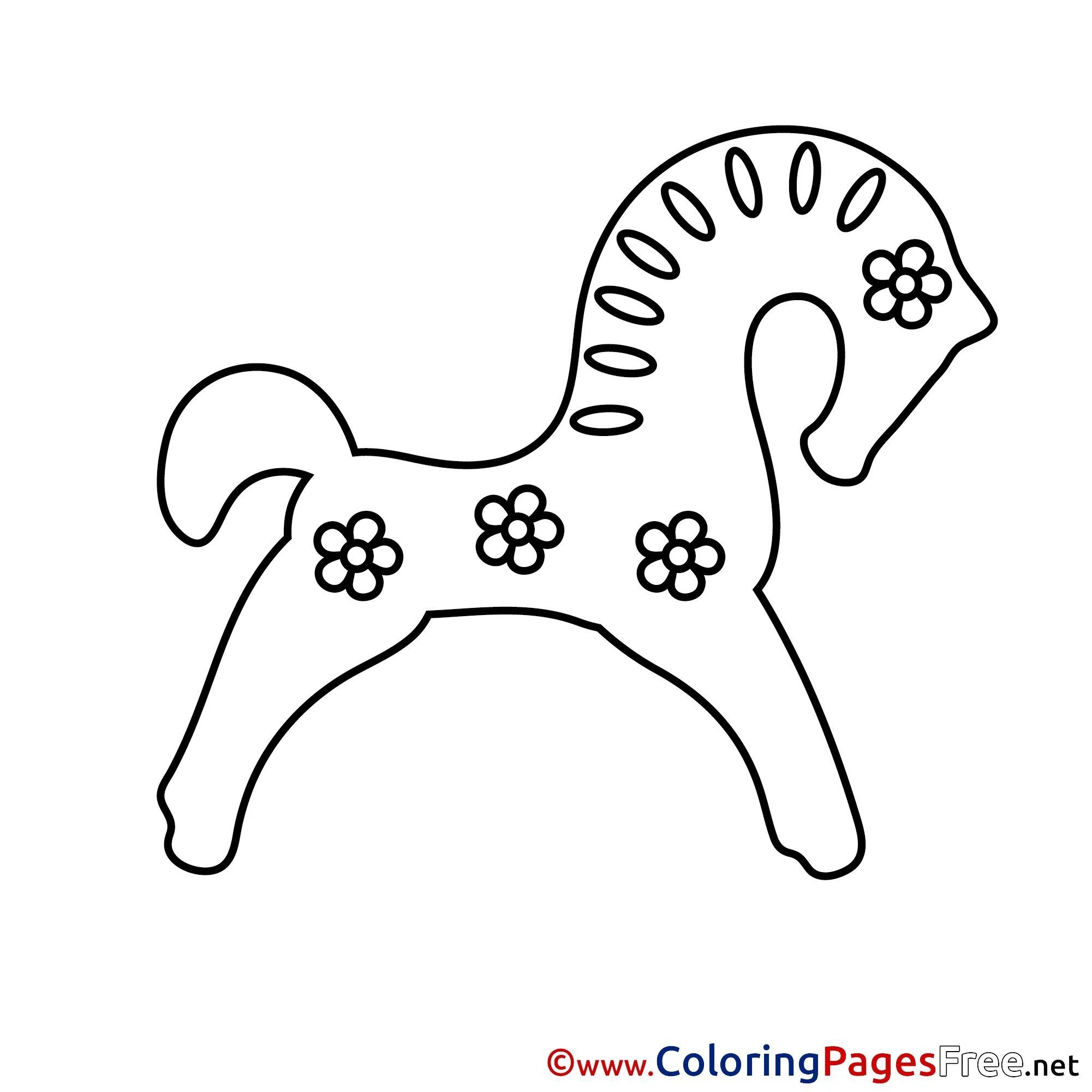Восхитительная филимоновская лошадь раскраска
