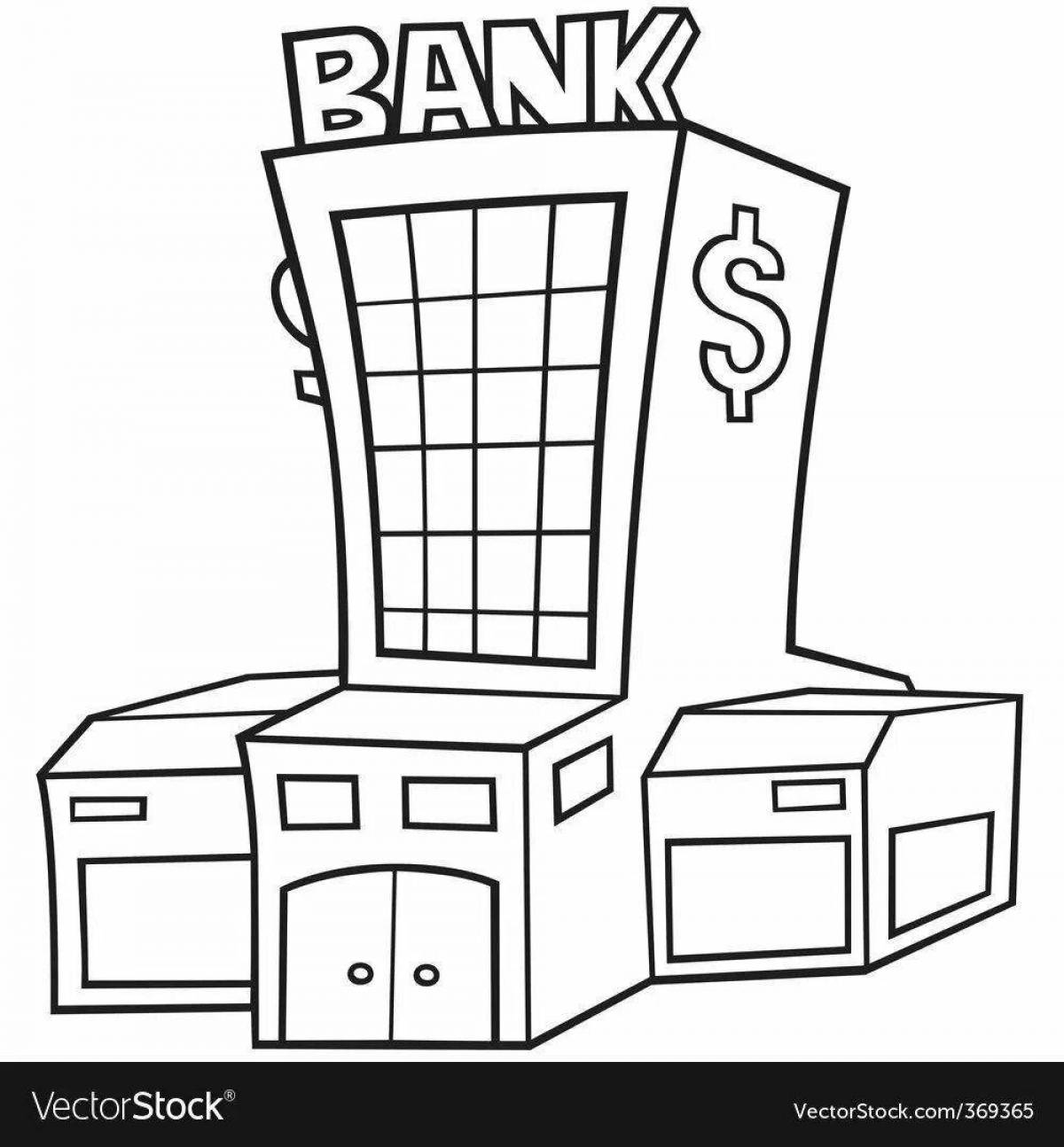 Coloring page mysterious bank robbery